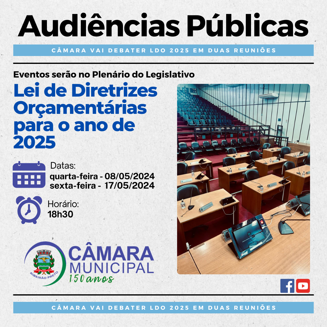 Arte de apresentação e divulgação das audiências da LDO 2025