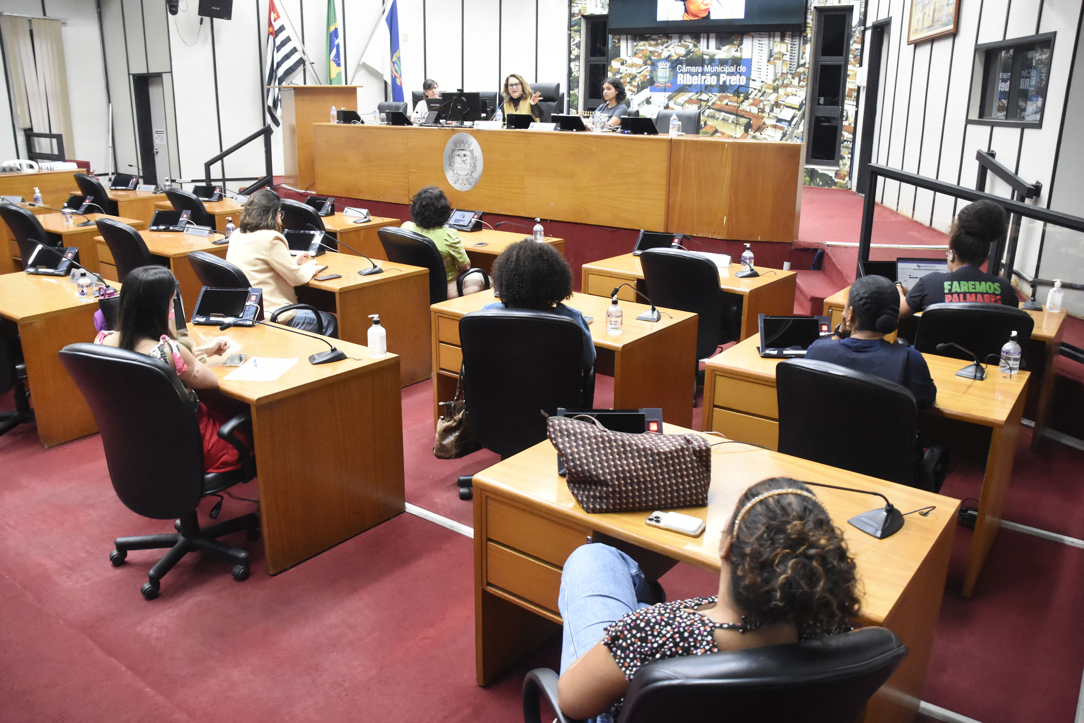 Imagem da reunião ocorrida no Plenário da Câmara Municipal
