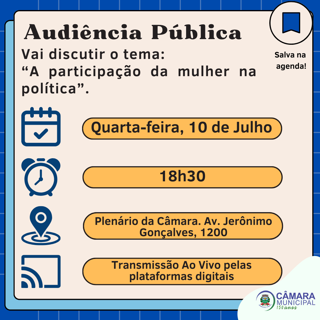 Banner informativo sobre a audiência